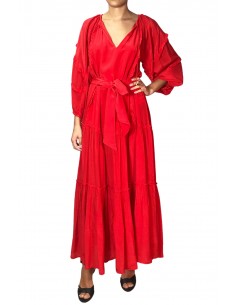 Vestido escalonado rojo