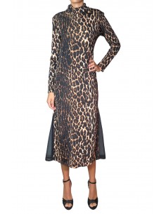 Vestido leopardo manga larga