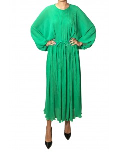 Vestido verde oversize plisado