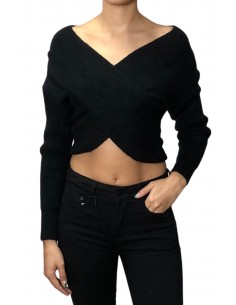 Sweater negro cruzado
