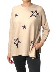 Sweater estrellas beige