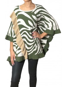 Sweater poncho Kenia cebra