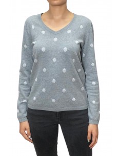 Sweater ligero lunares gris