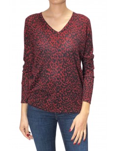 Sweater leopardo lurex rojo...