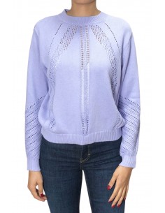 Sweater calado de algodón lila