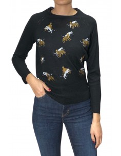Sweater negro leopardos...