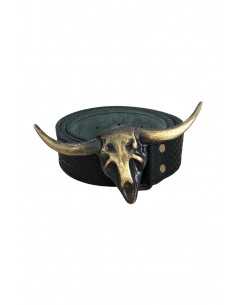 Cinturón de cuero búfalo negro