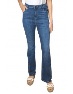 Jeans high rise flare azul
