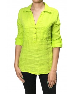 Camisa lino verde limón