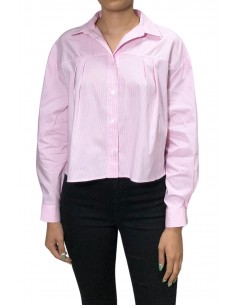 Camisa crop rayas rosado
