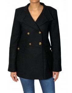 Abrigo corto negro con lana