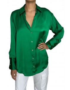 Camisa satinada oversize verde